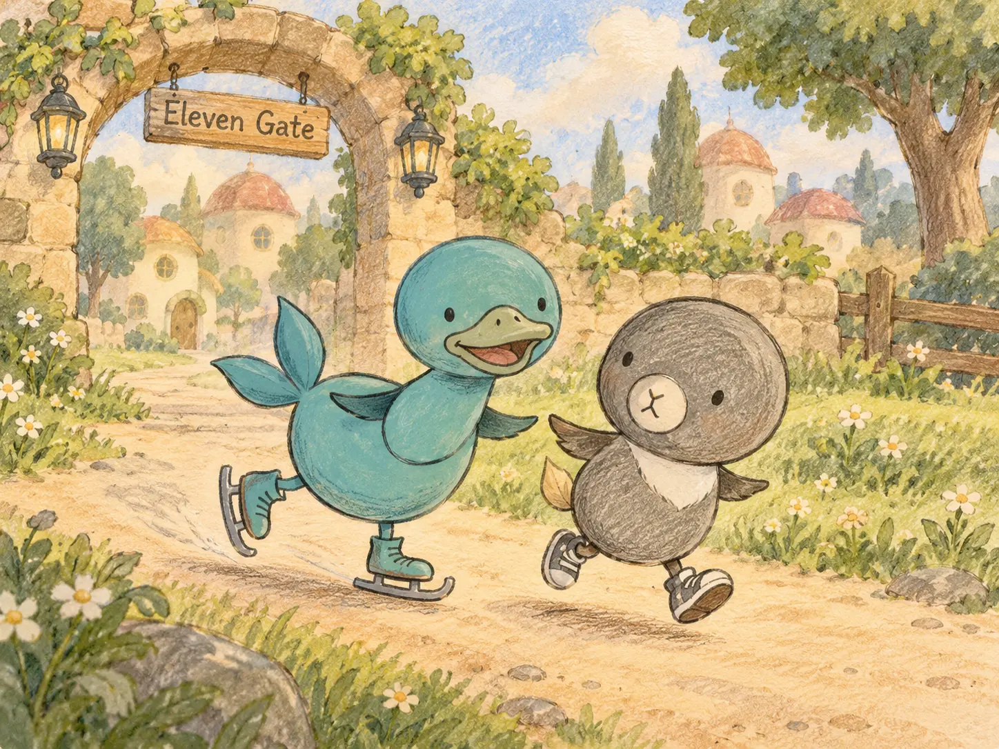 Five and Six running through the Eleven Gate